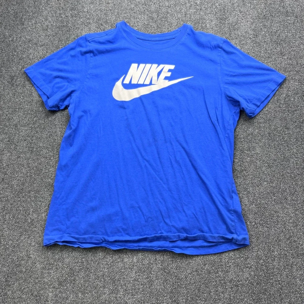 Nike Sportswear Graphic‎ Swoosh Royal Blue Cotton Short Sleeve T-Shirt